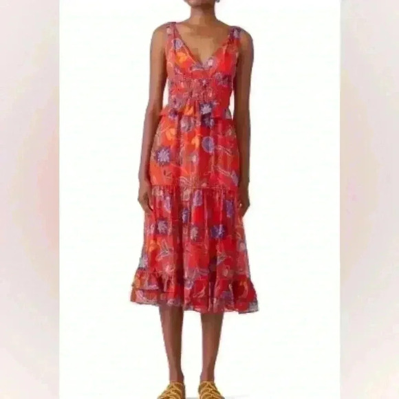 Rebecca Minkoff Red Floral Lucy Dress - Picture 1 of 7